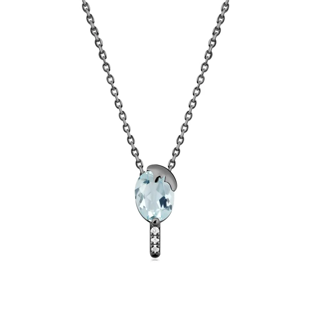 Popsicle Inspired Oval Aquamarine Pendant - Image 2