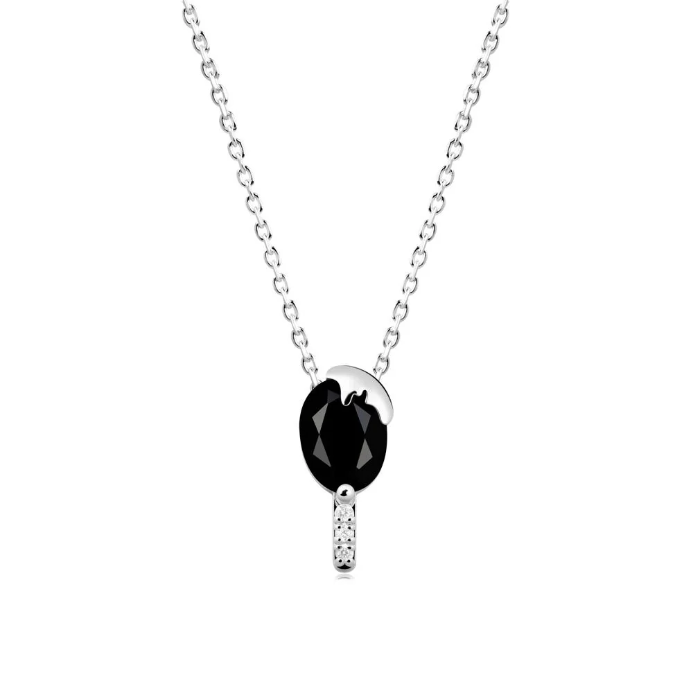 Popsicle Inspired Oval Black Spinel Pendant - Image 3