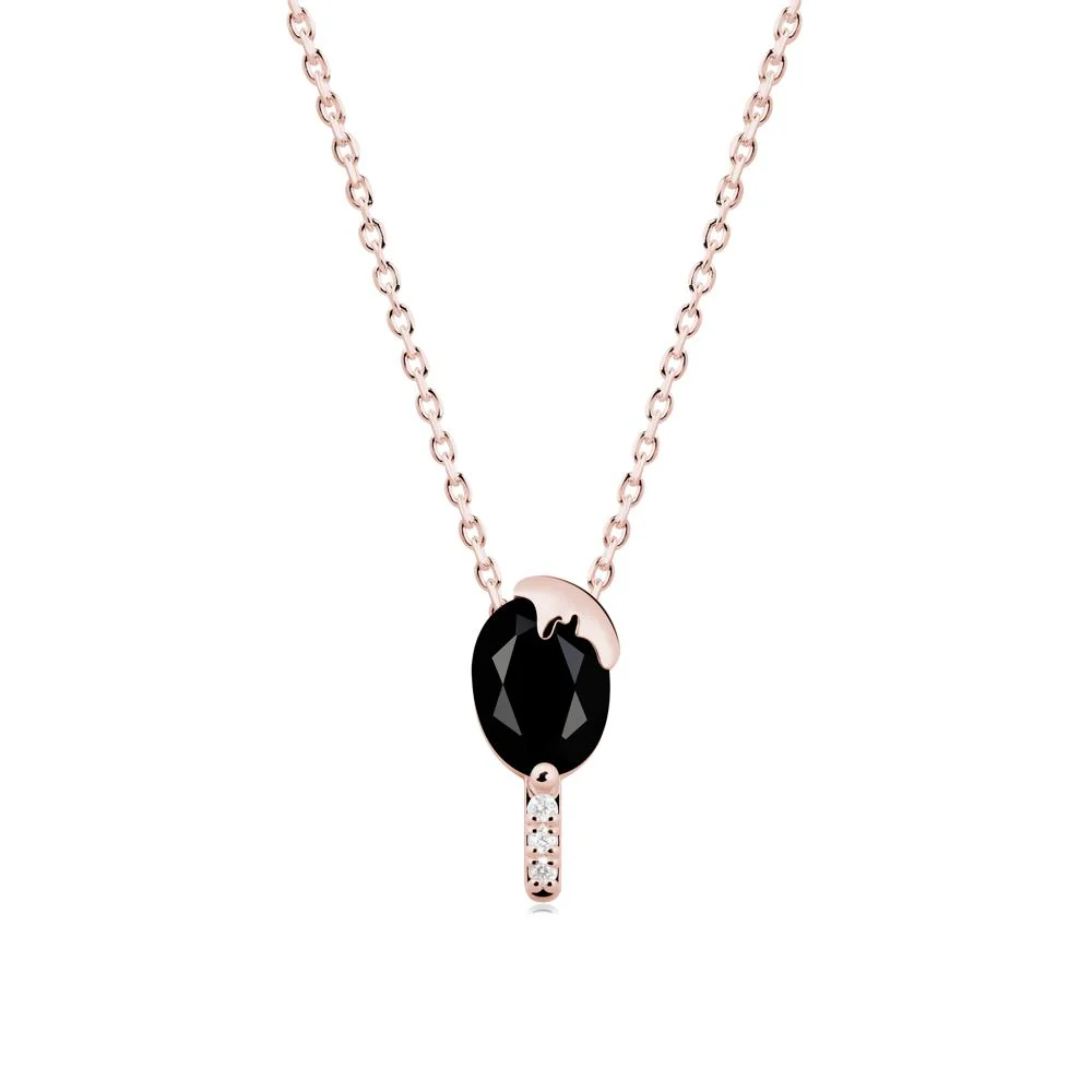 Popsicle Inspired Oval Black Spinel Pendant - Image 9