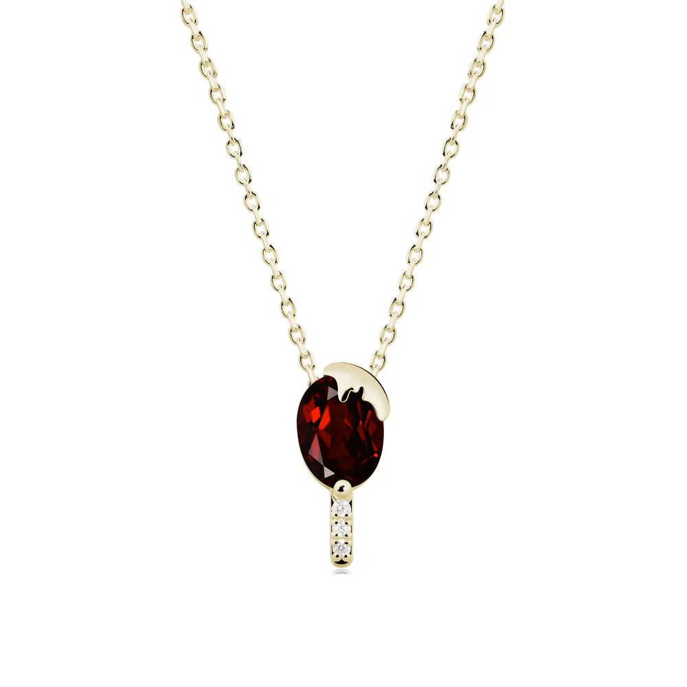 Popsicle Inspired Oval Garnet Pendant - Image 4
