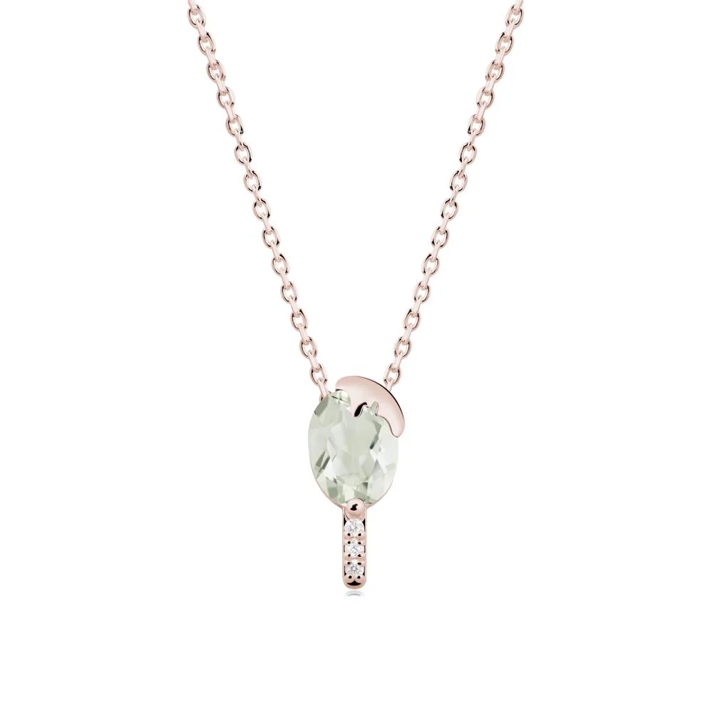 Popsicle Inspired Oval Green Amethyst Pendant