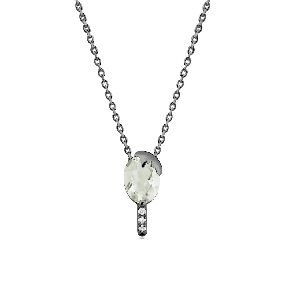 Popsicle Inspired Oval Green Amethyst Pendant - Image 7