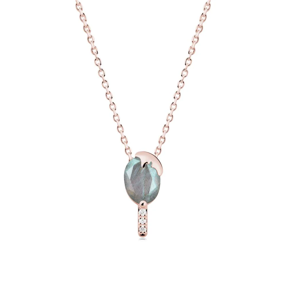 Popsicle Inspired Oval Labradorite Pendant - Image 3