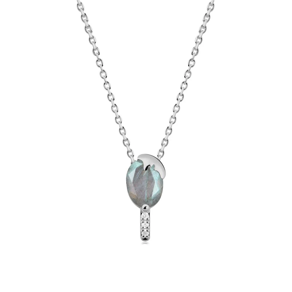 Popsicle Inspired Oval Labradorite Pendant - Image 5