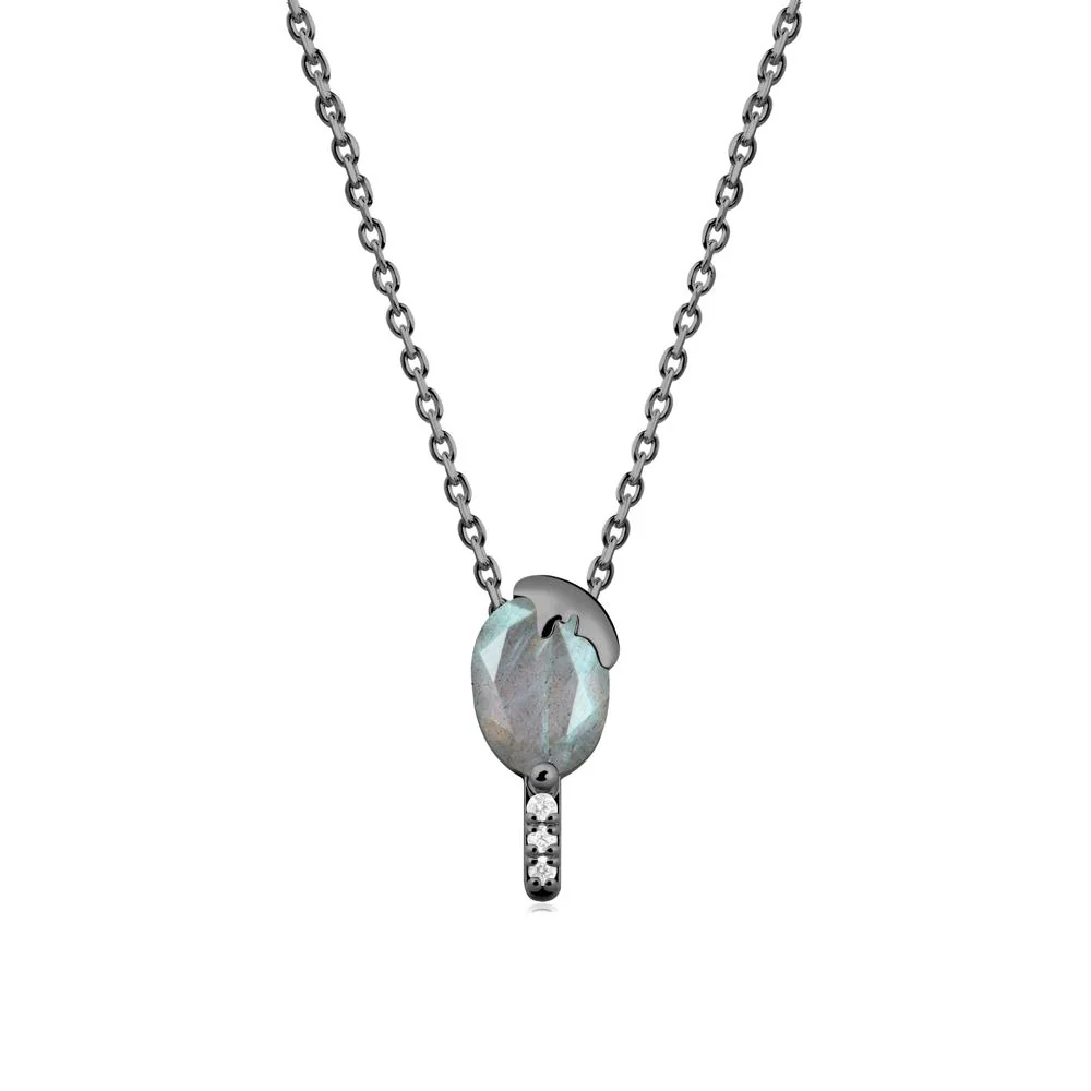 Popsicle Inspired Oval Labradorite Pendant - Image 9
