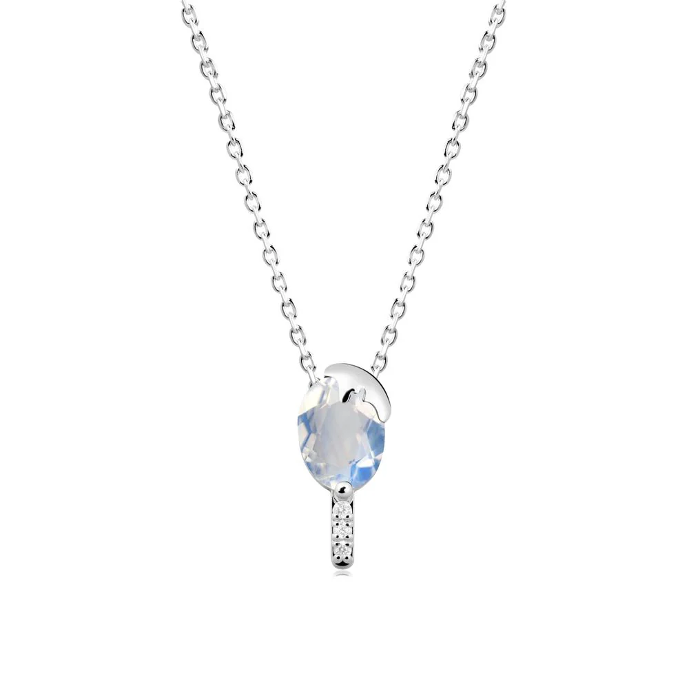 Popsicle Inspired Oval Moonstone Pendant