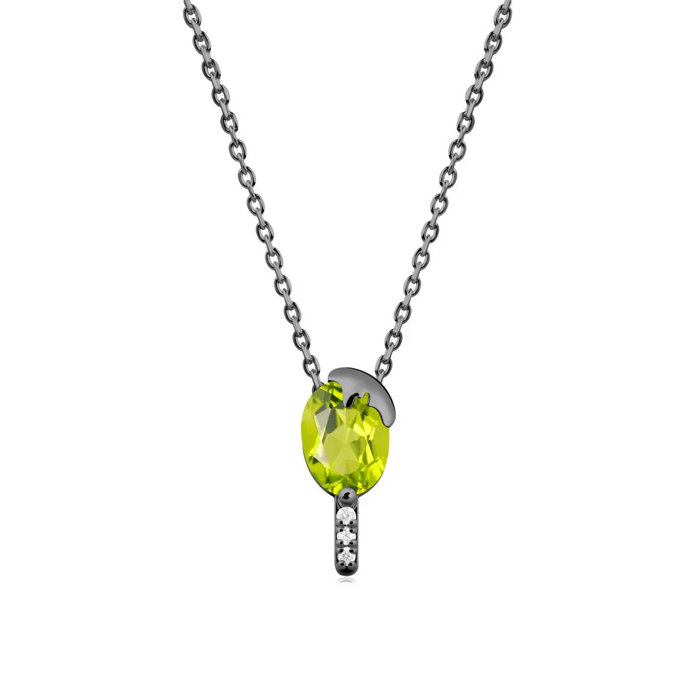 Popsicle Inspired Oval Peridot Pendant