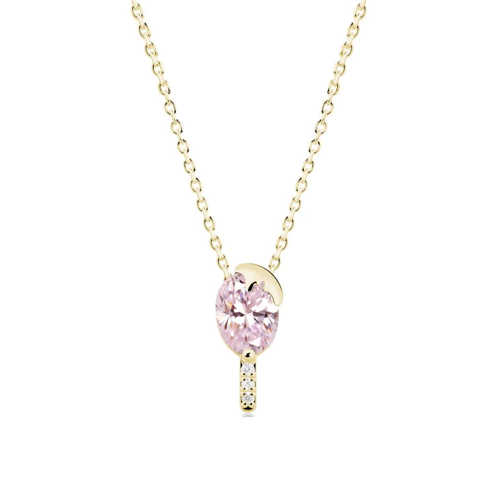 Popsicle Inspired Oval Pink Cubic Zirconia Pendant - Image 3