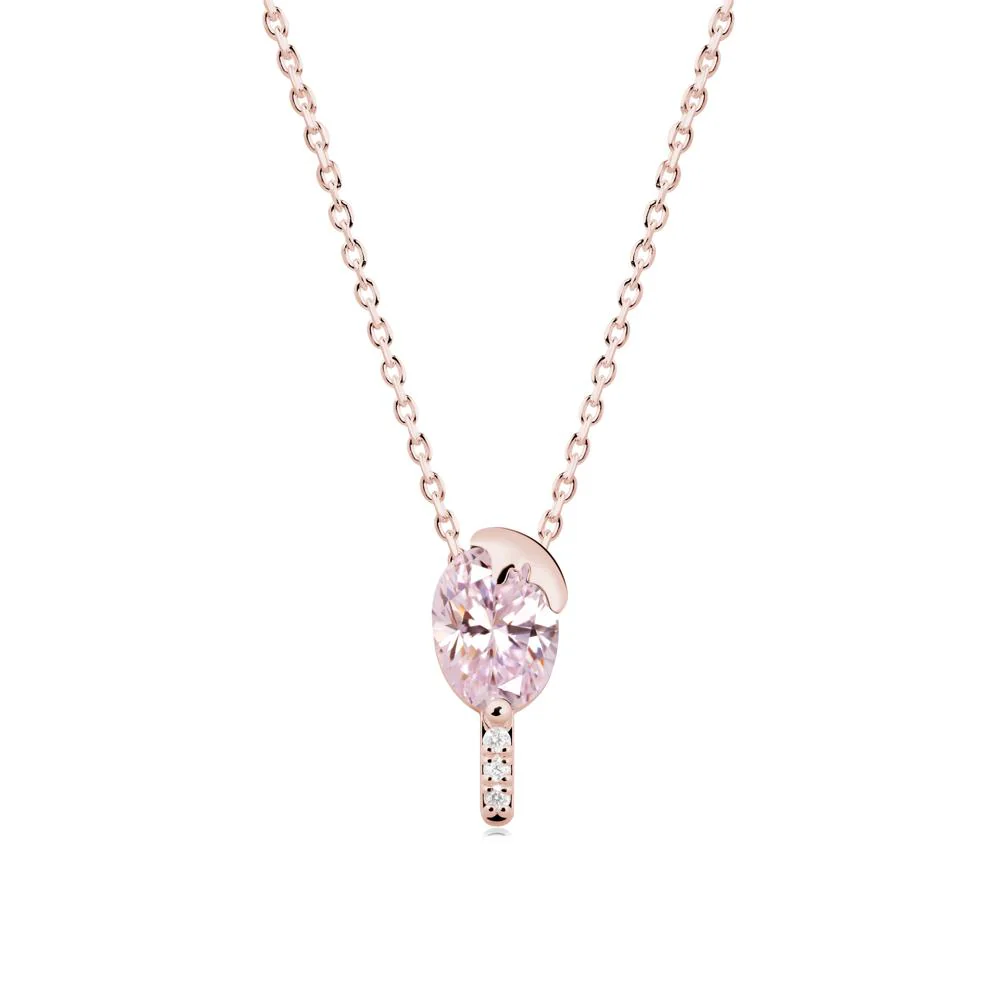 Popsicle Inspired Oval Pink Cubic Zirconia Pendant - Image 8
