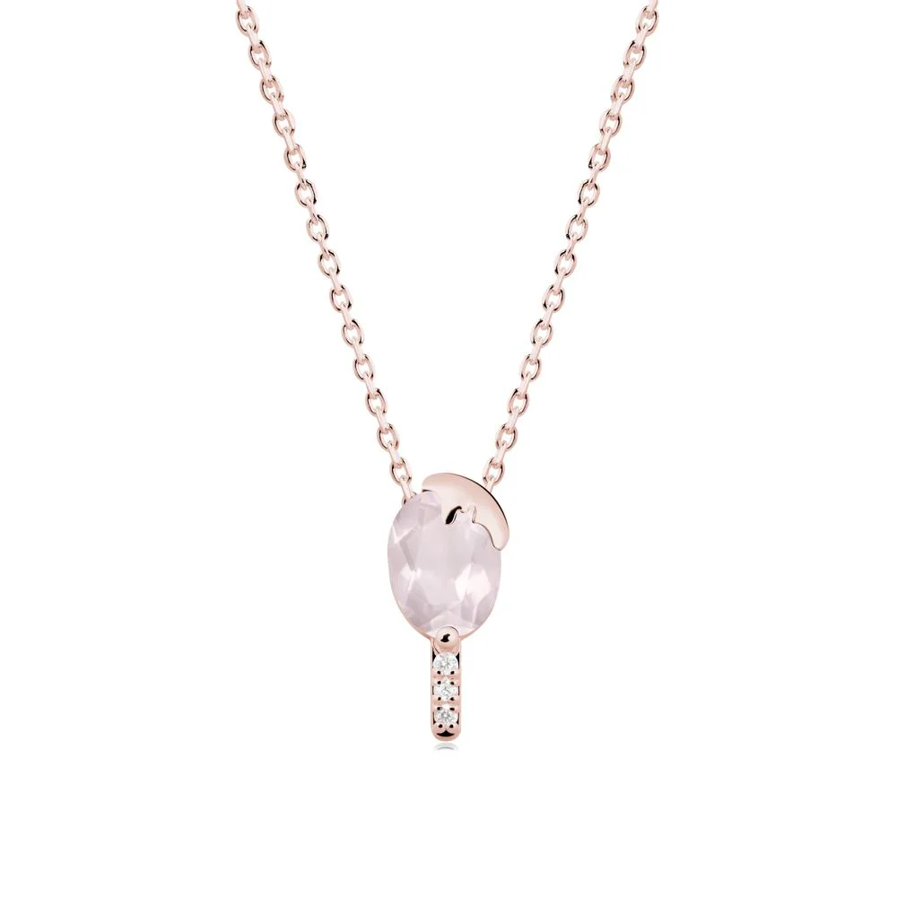 Popsicle Inspired Oval Rose Quartz Pendant - Image 6