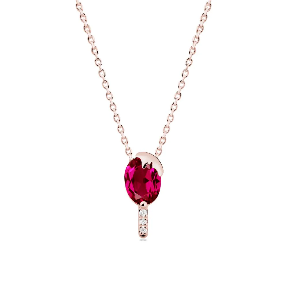 Popsicle Inspired Oval Ruby Pendant - Image 2