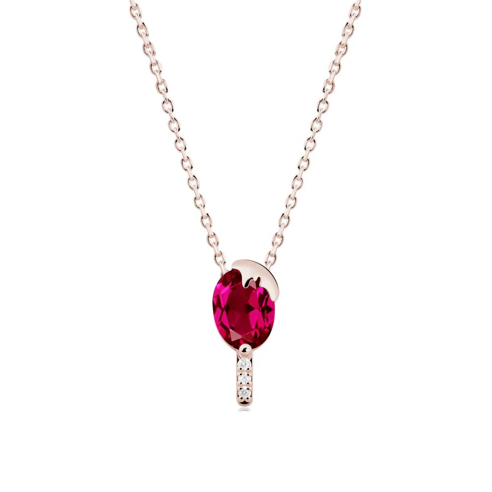 Popsicle Inspired Oval Ruby Pendant - Image 3