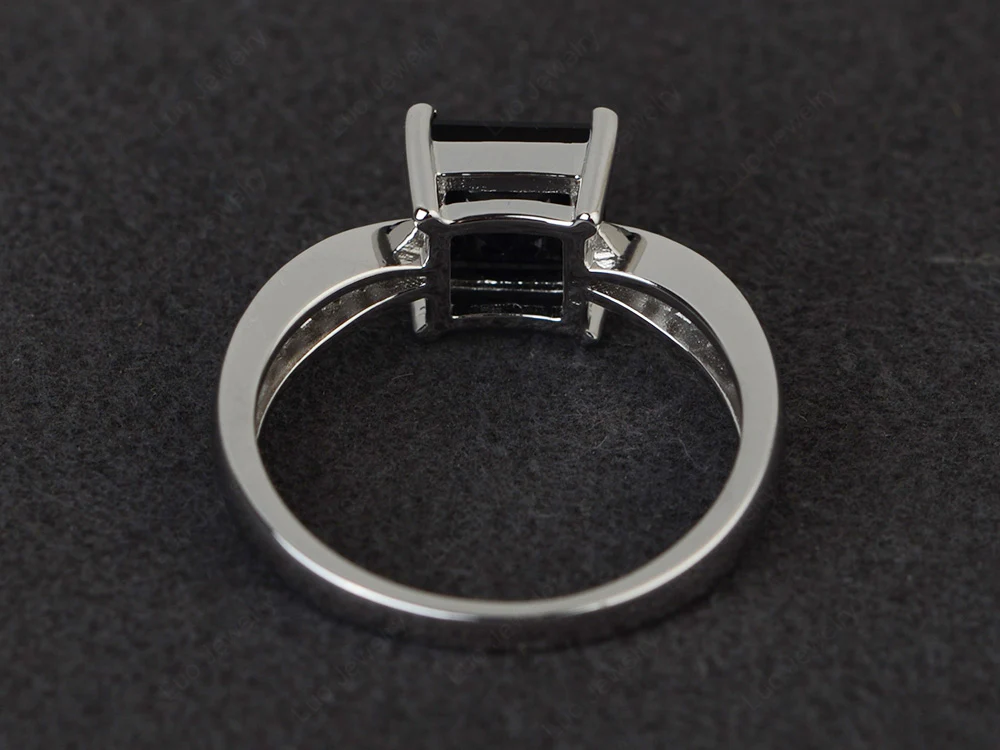 Black Spinel Ring with Two Pave Row - Image 3