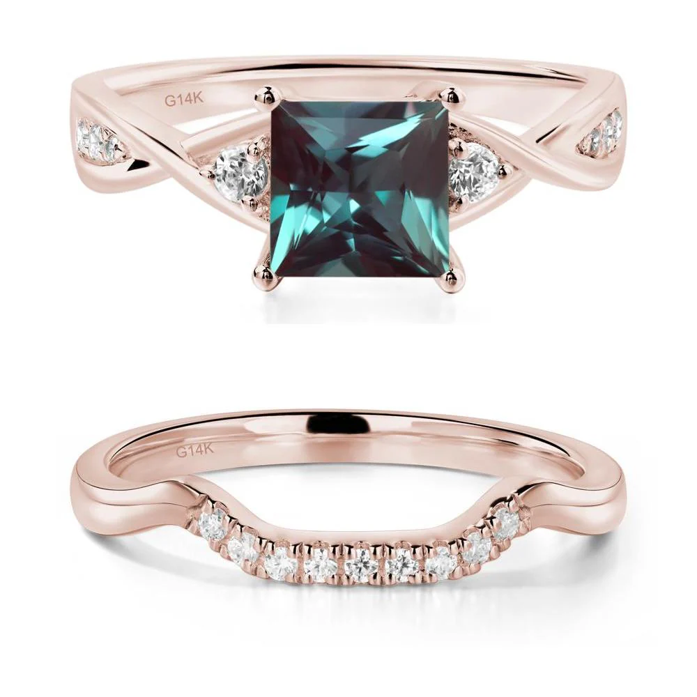 Princess Cut Alexandrite Engagement Ring - Image 11