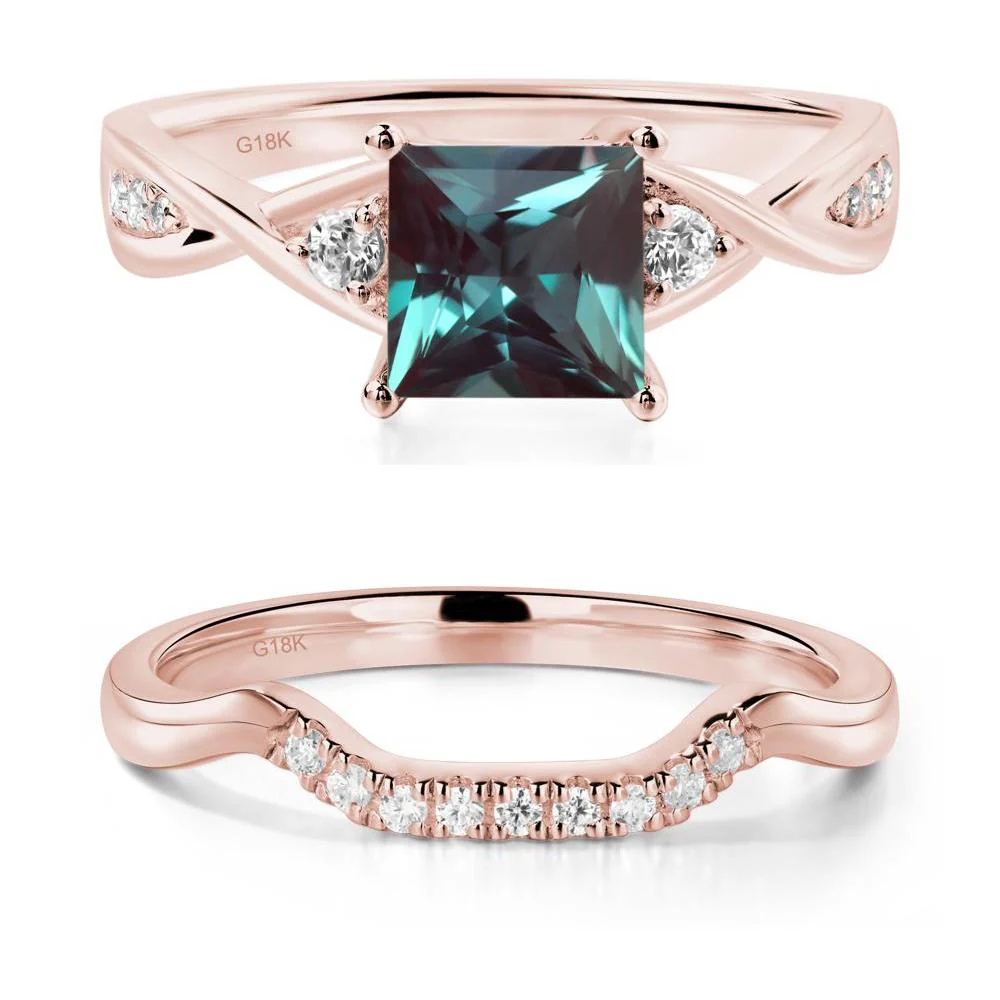 Princess Cut Alexandrite Engagement Ring - Image 17