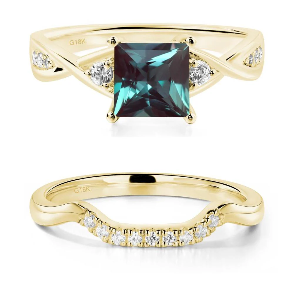 Princess Cut Alexandrite Engagement Ring - Image 21