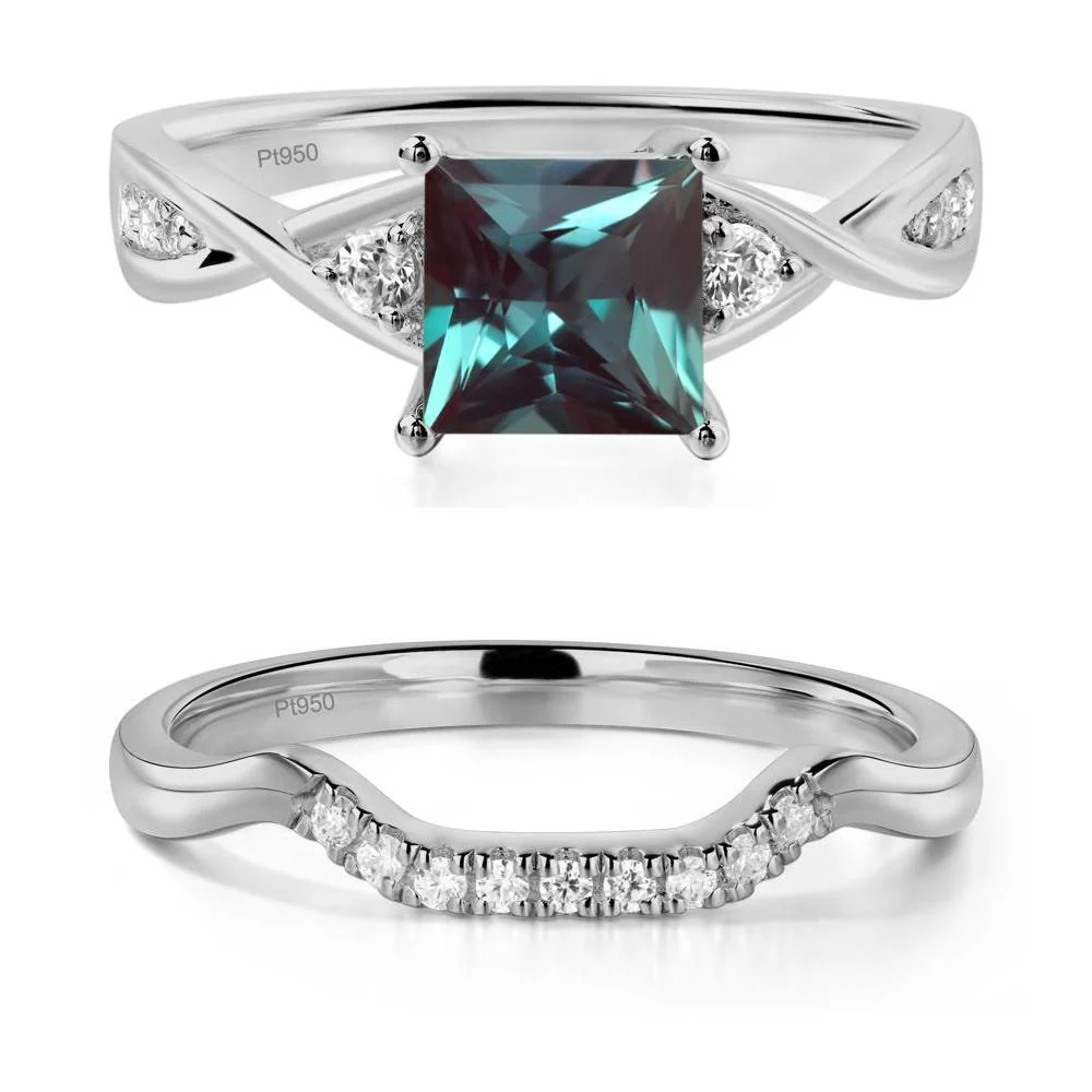 Princess Cut Alexandrite Engagement Ring - Image 25