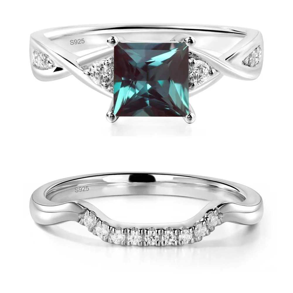 Princess Cut Alexandrite Engagement Ring - Image 27