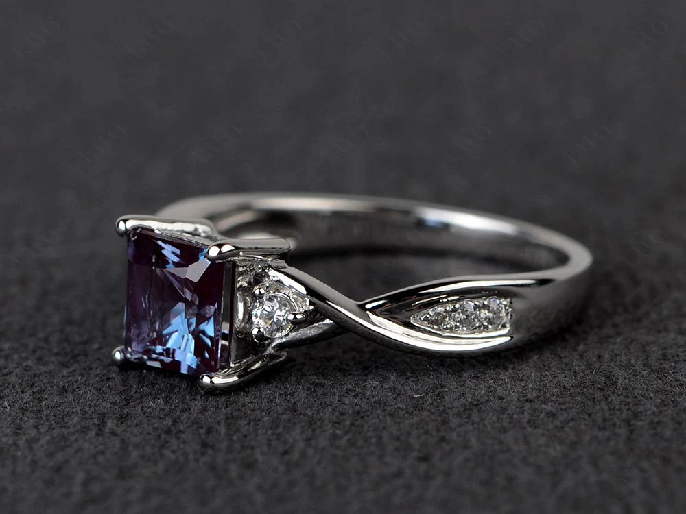 Princess Cut Alexandrite Engagement Ring - Image 30