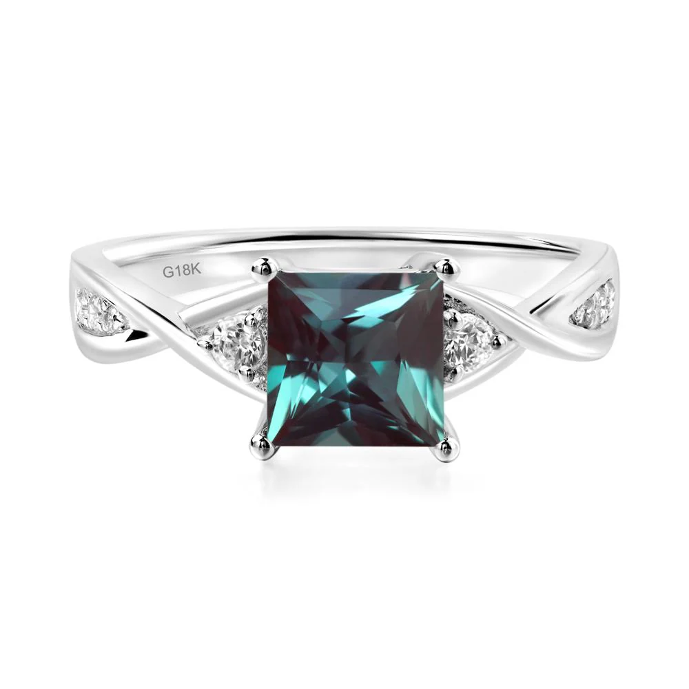 Princess Cut Alexandrite Engagement Ring - Image 6