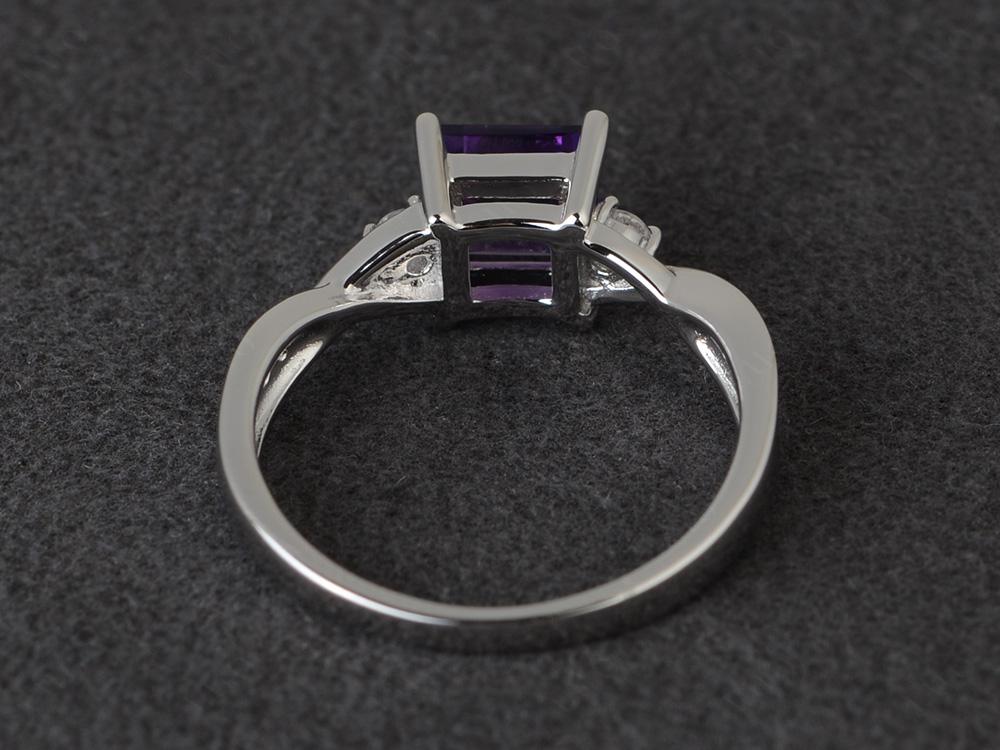 Amethyst Square Cut Twist Engagement Ring - Image 31