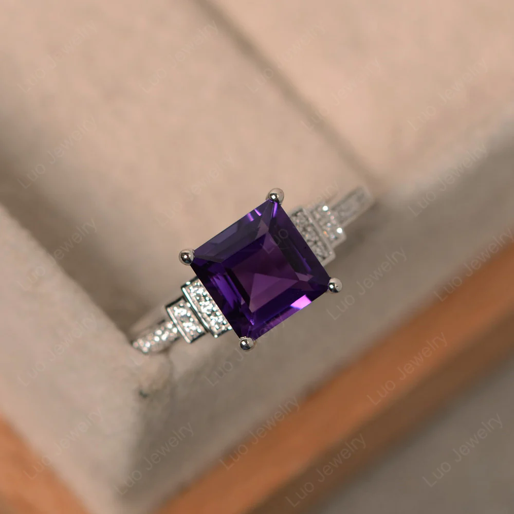 Amethyst Elegant Engagement Ring - Image 2