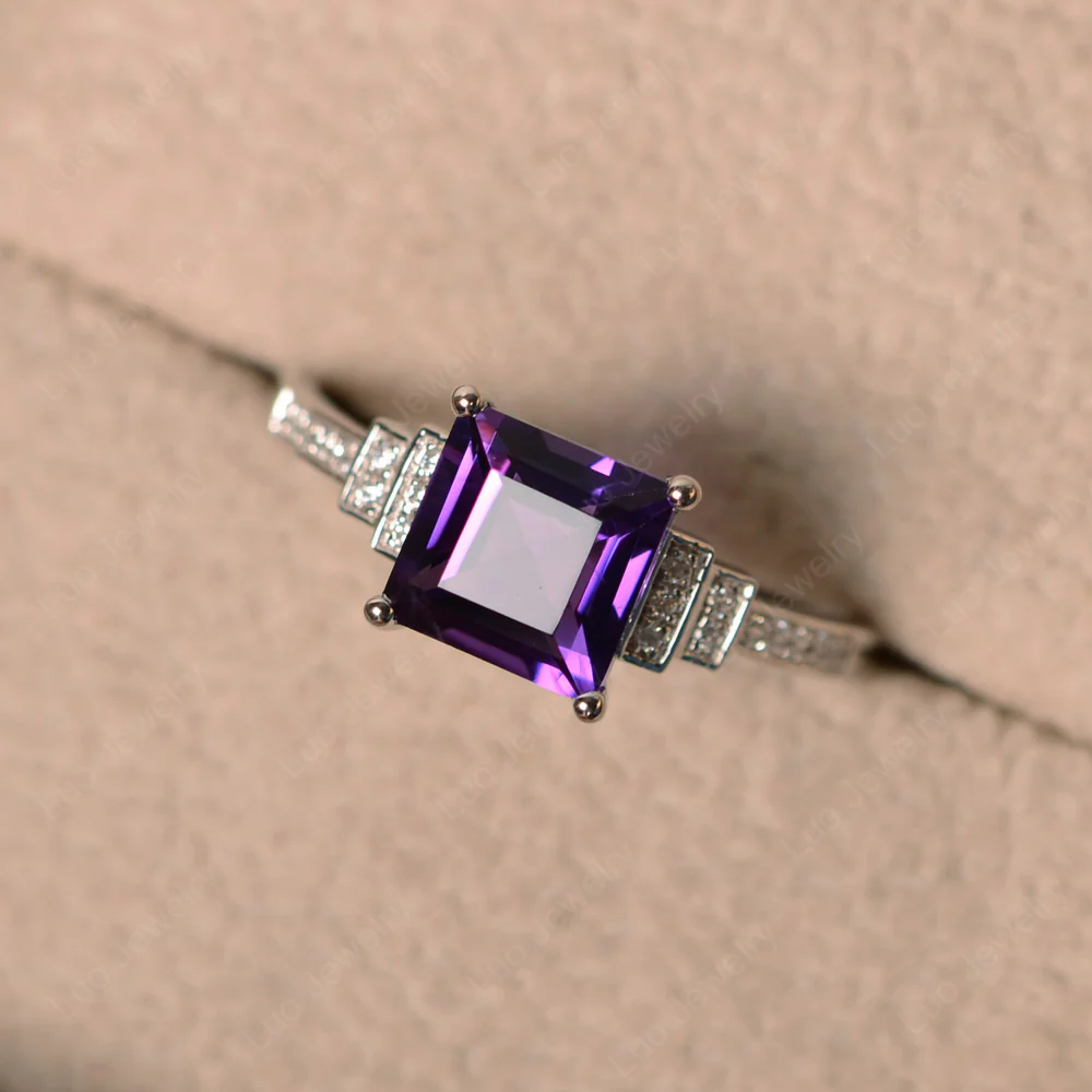 Amethyst Elegant Engagement Ring - Image 3