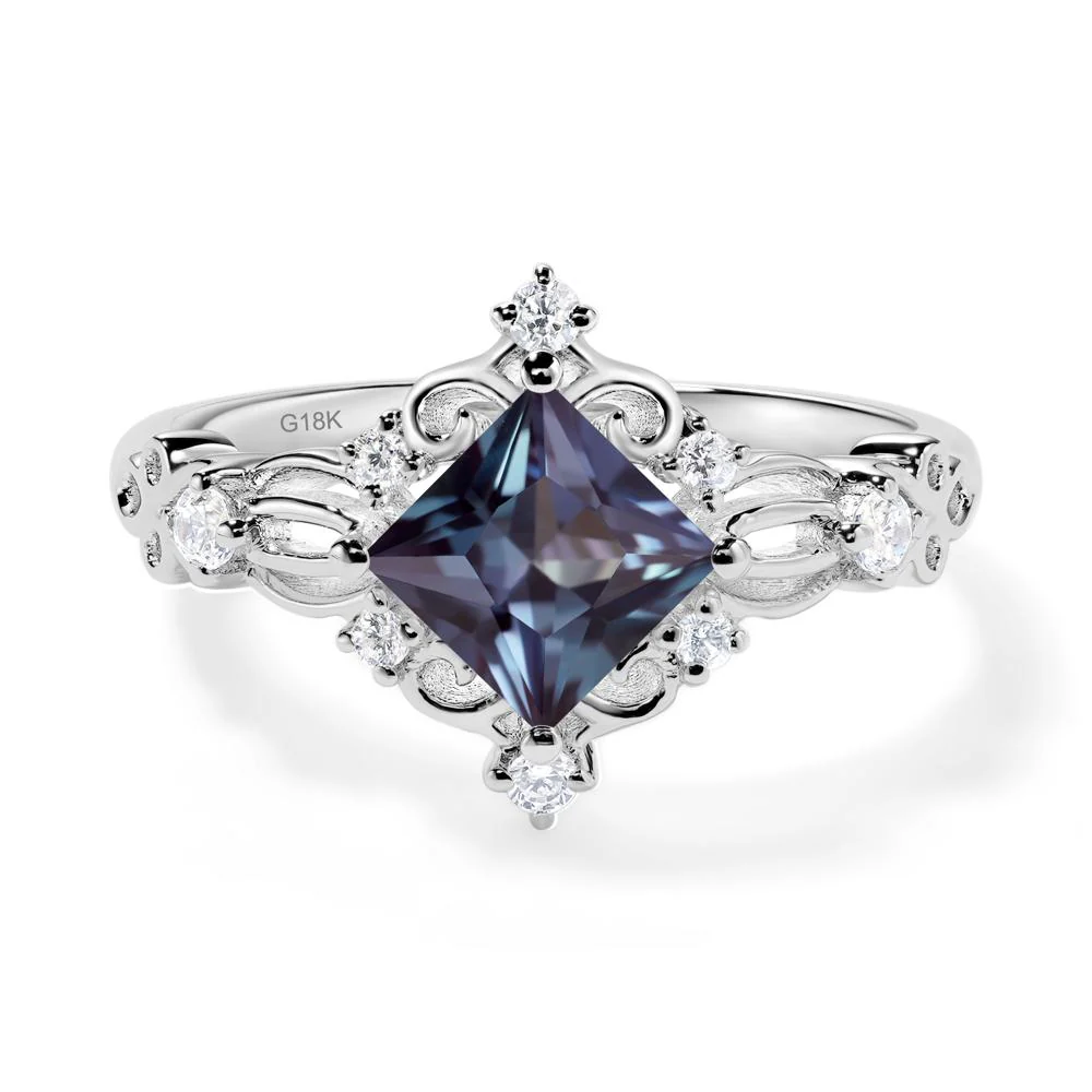 Princess Cut Alexandrite Art Deco Ring - Image 9