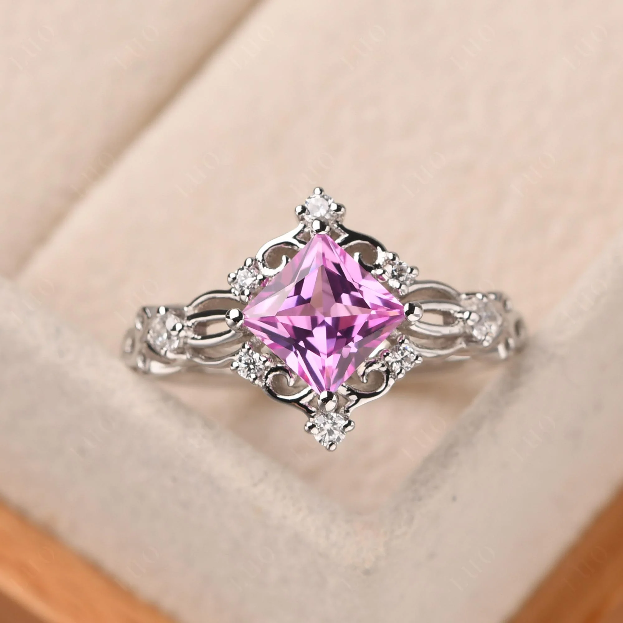 Pink Sapphire Sparkle Ring - Image 29