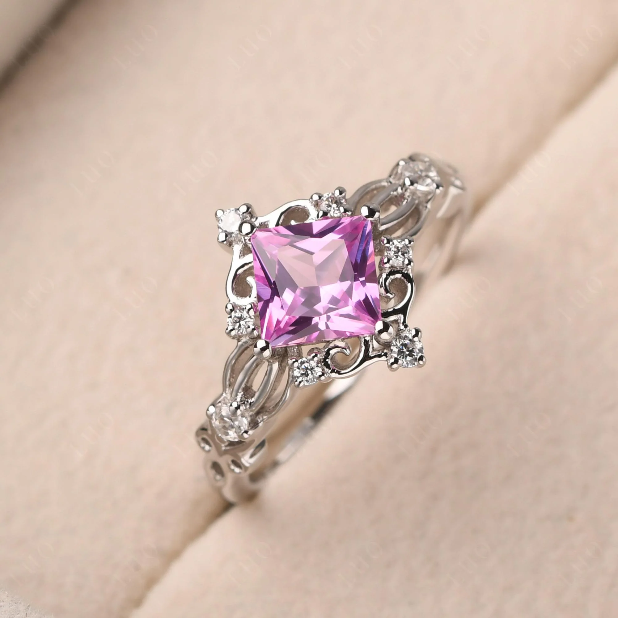 Pink Sapphire Sparkle Ring - Image 30