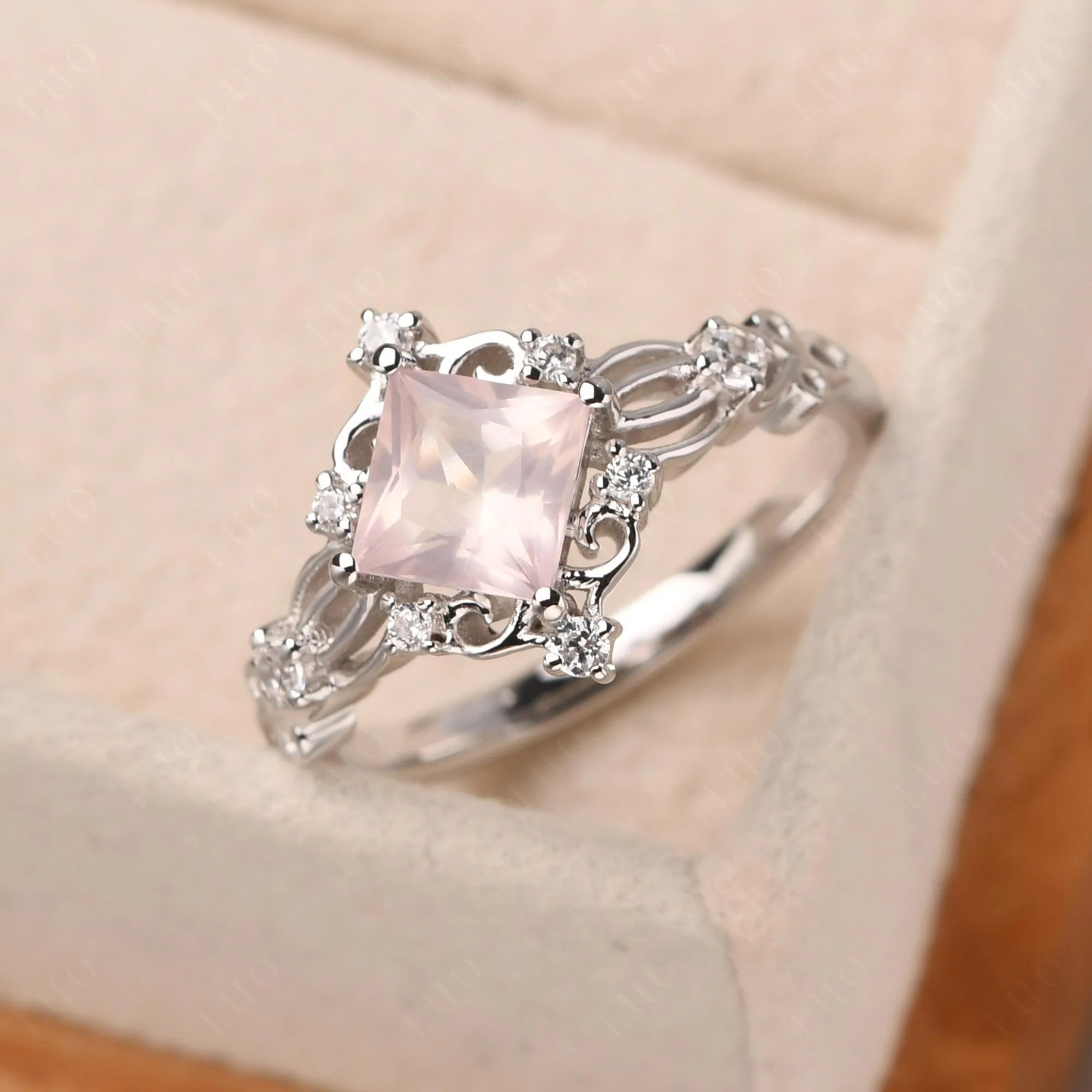 Rose Quartz Art Deco Ring - Image 30