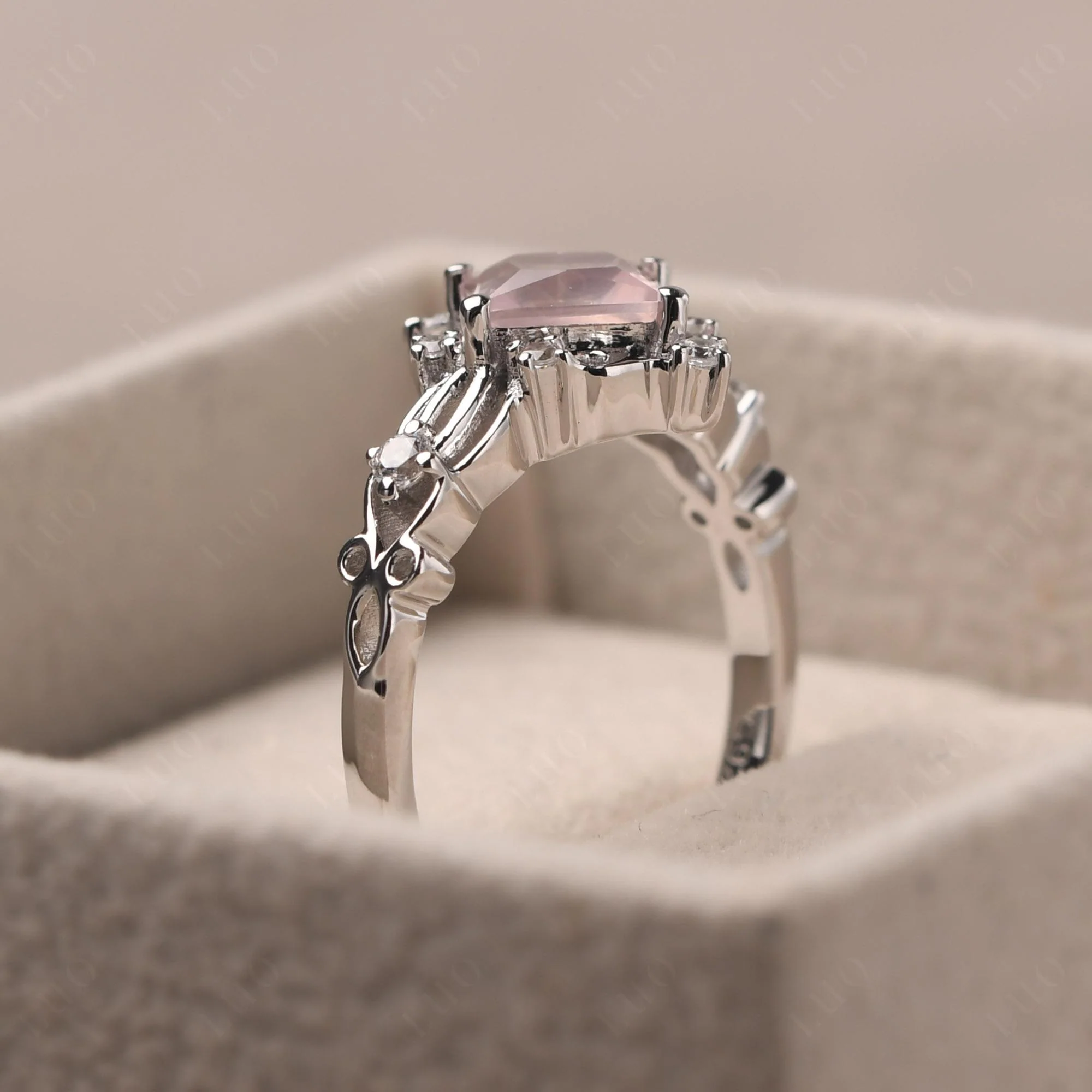 Rose Quartz Art Deco Ring - Image 32