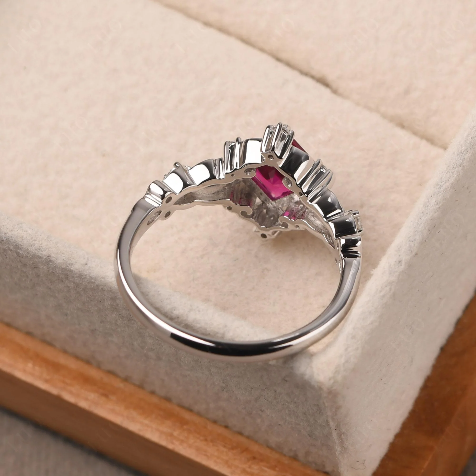 Princess Cut Ruby Art Deco Ring - Image 31