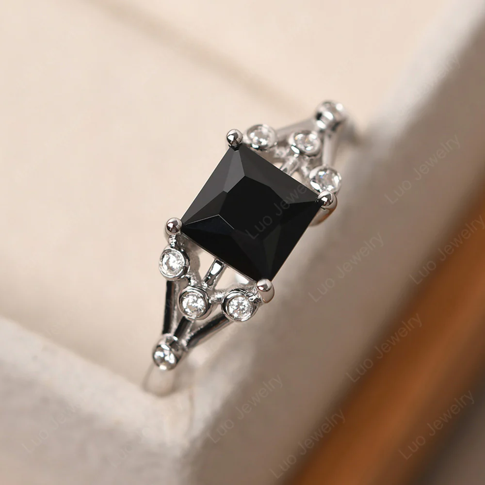 Princess Cut Black Spinel Constellation Ring - Image 2
