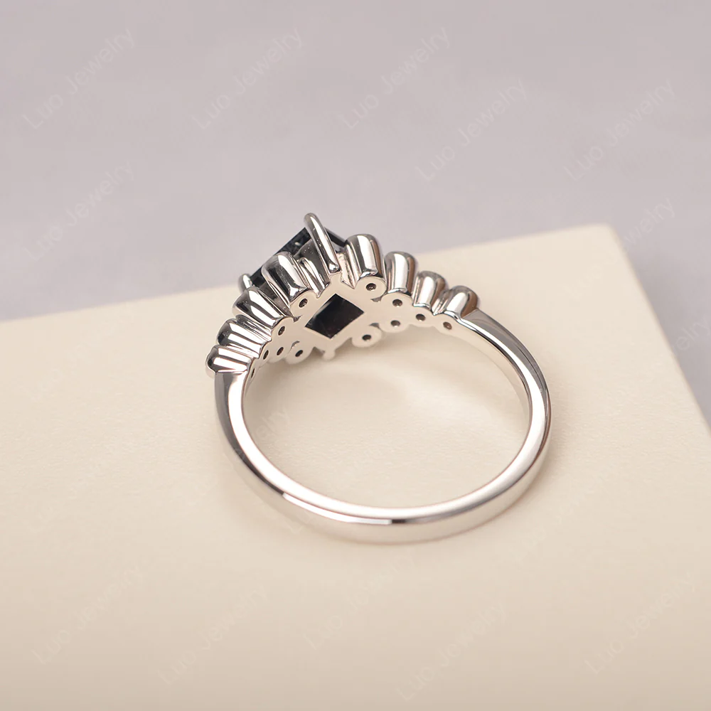 Black Spinel Stardust Engagement Ring - Image 3