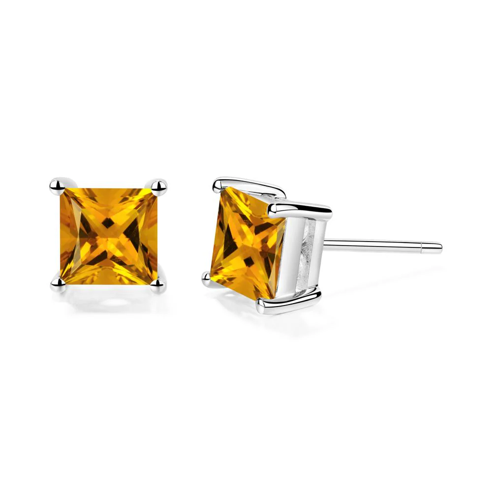 Princess Cut Citrine Earrings - Image 6