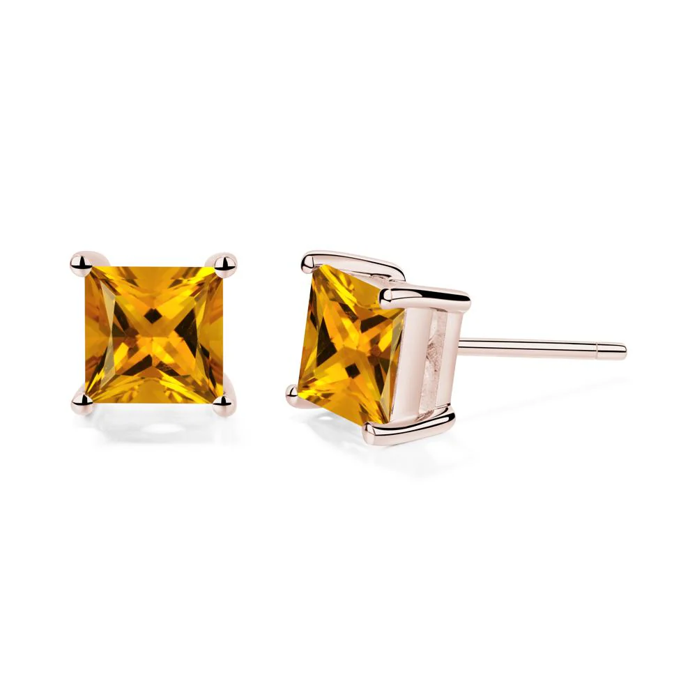 Princess Cut Citrine Earrings - Image 7
