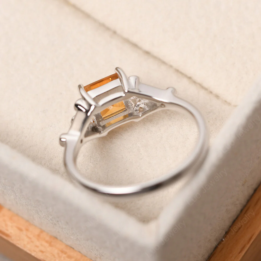 Square Cut Citrine Constellation Ring - Image 3