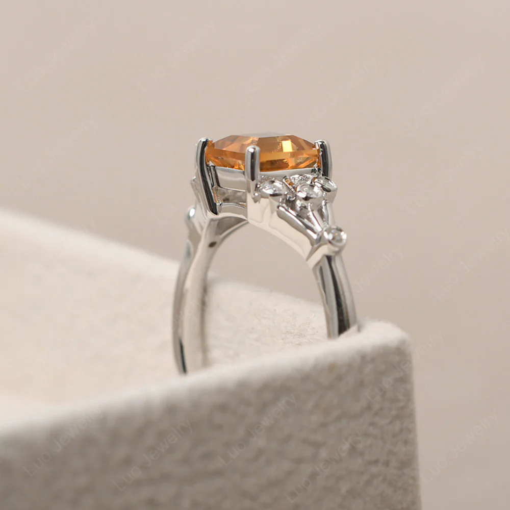 Square Cut Citrine Constellation Ring - Image 4