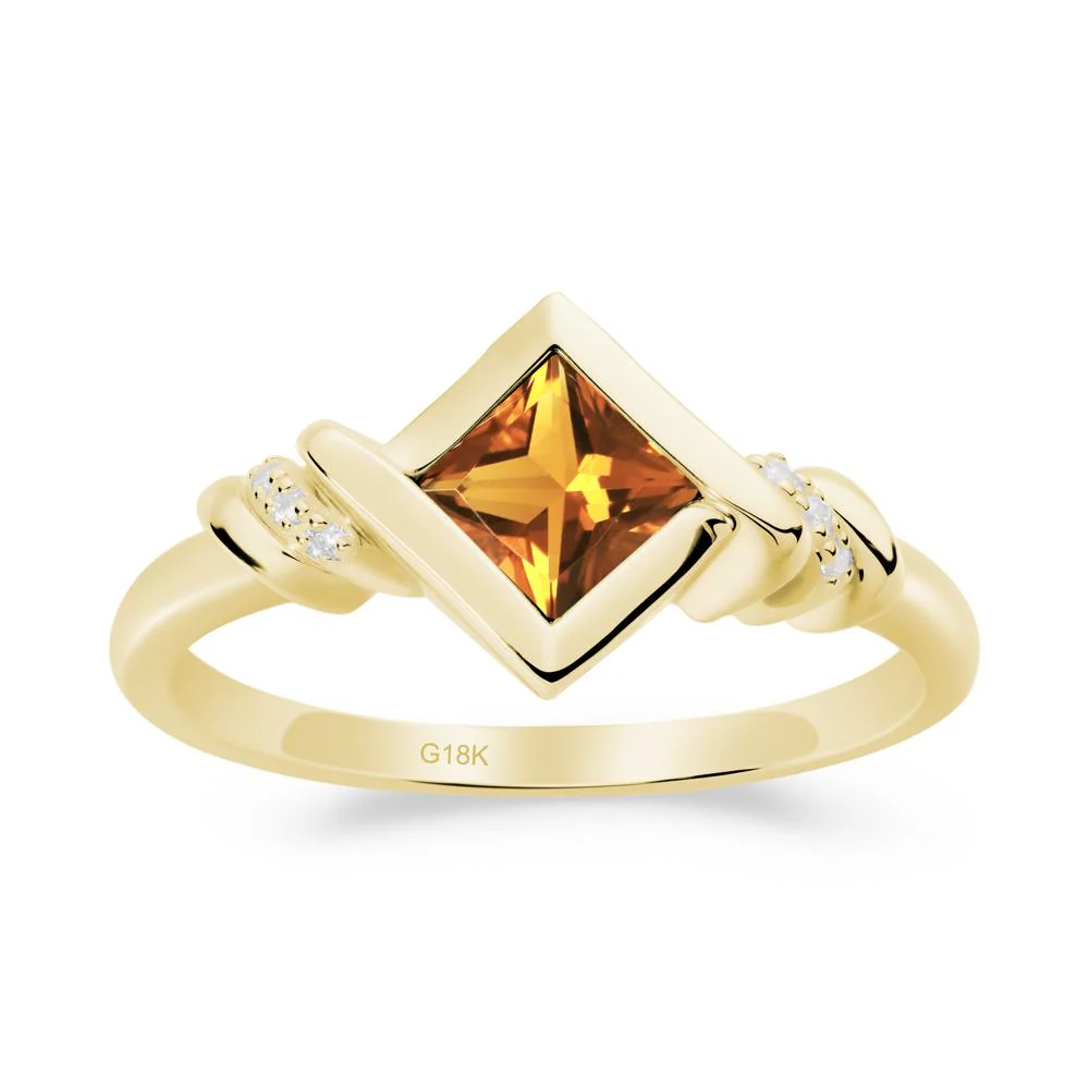 Princess Cut Citrine Statement Ring - Image 5
