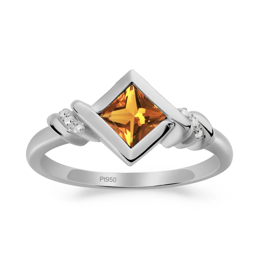 Princess Cut Citrine Statement Ring - Image 6