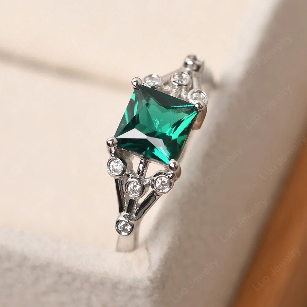 Princess Cut Emerald Constellation Ring - Image 2