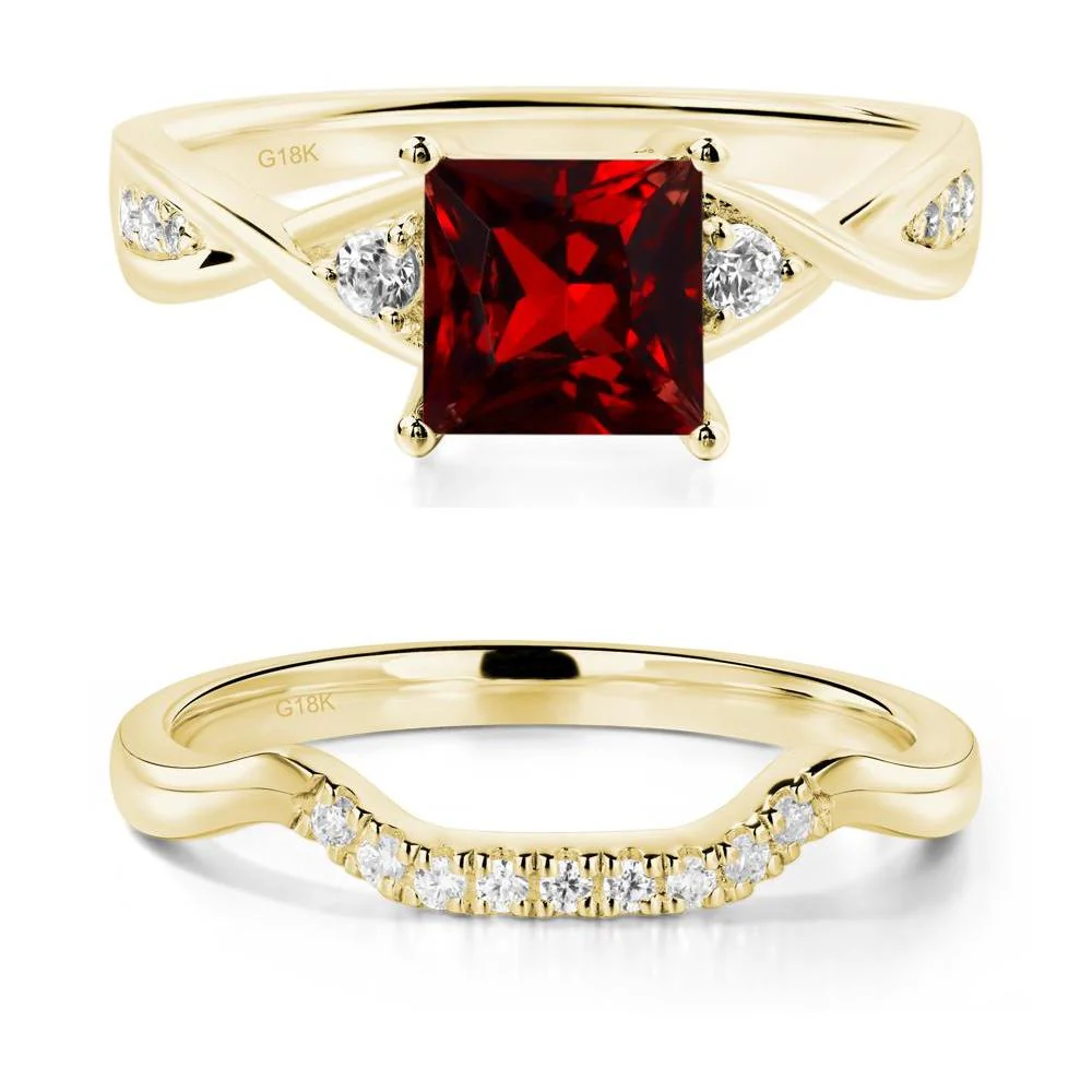 Princess Cut Garnet Engagement Ring - Image 21