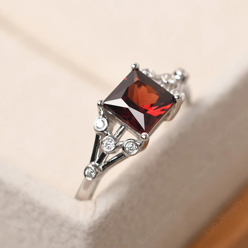Princess Cut Garnet Constellation Ring - Image 2
