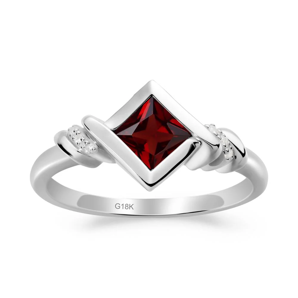 Princess Cut Garnet Statement Ring - Image 4