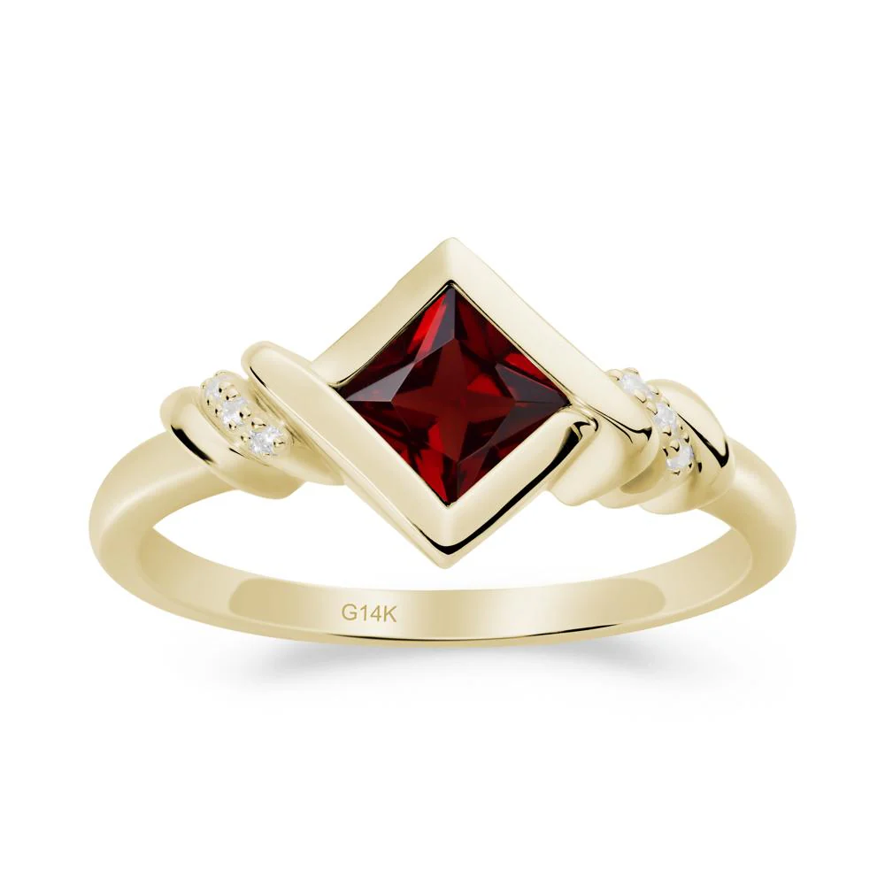 Princess Cut Garnet Statement Ring - Image 5