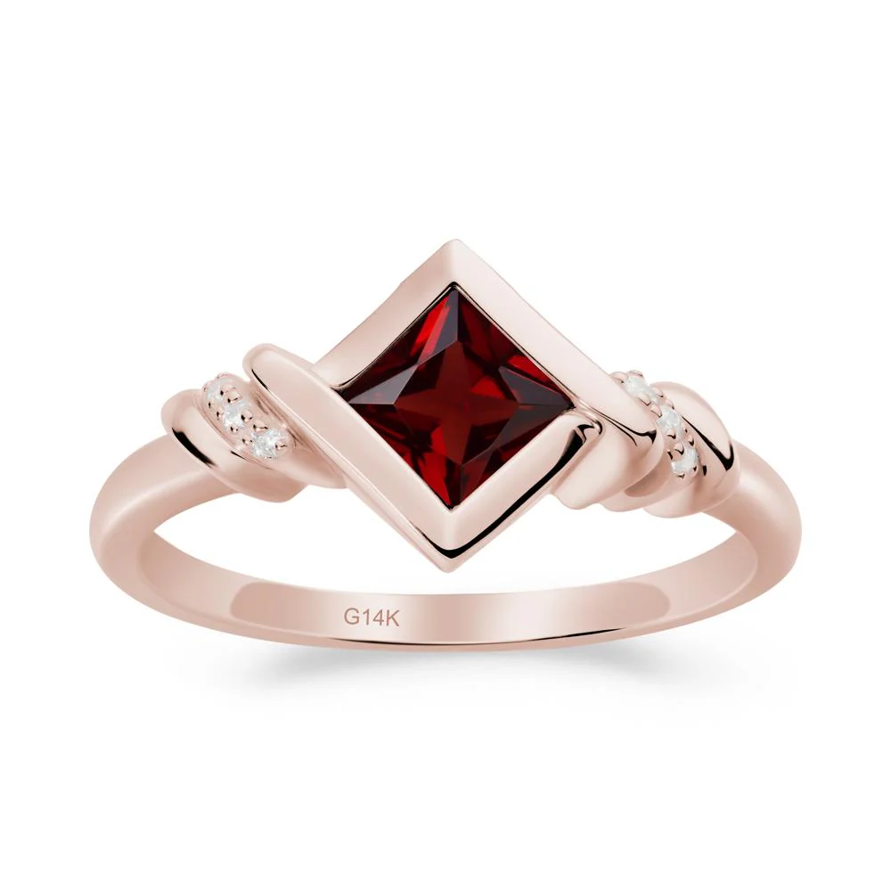 Princess Cut Garnet Statement Ring - Image 6