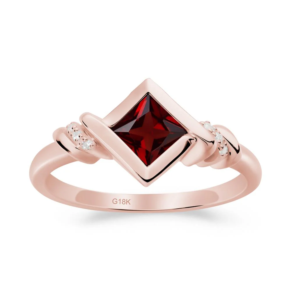 Princess Cut Garnet Statement Ring - Image 7