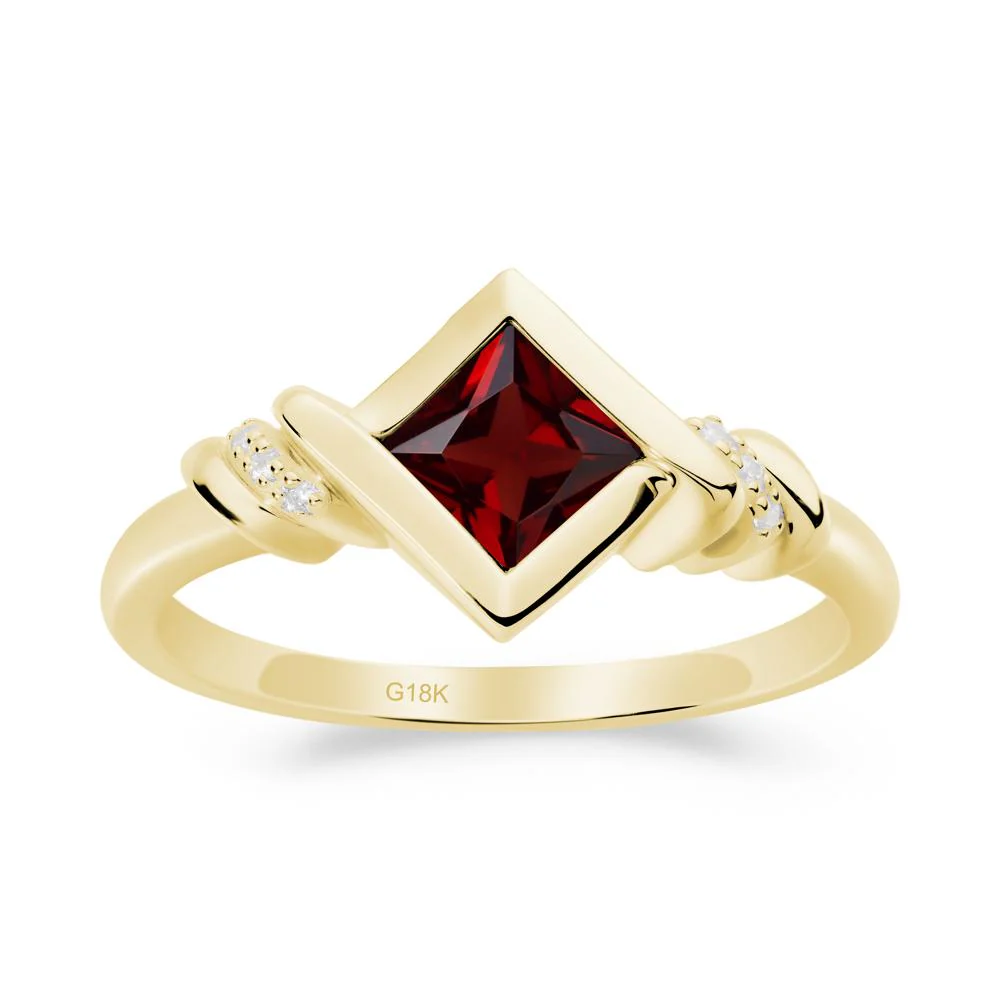 Princess Cut Garnet Statement Ring - Image 8
