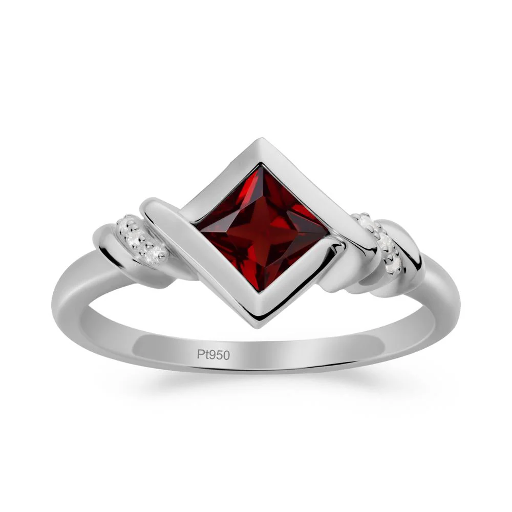 Princess Cut Garnet Statement Ring - Image 9